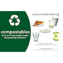 Recycle Across America Compostables Standardized Recycling Labels, 5 1/2 inch; x 8 1/2 inch;, Dark Green