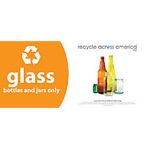 Recycle Across America Glass Standardized Recycling Label, 4 inch; x 9 inch;, Orange