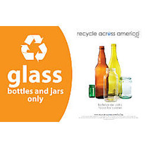 Recycle Across America Glass Standardized Recycling Label, 5 1/2 inch; x 8 1/2 inch;, Orange