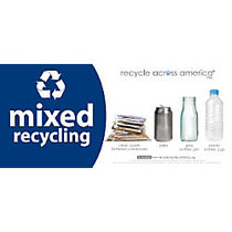 Recycle Across America Mixed Standardized Recycling Labels, 4 inch; x 9 inch;, Navy Blue