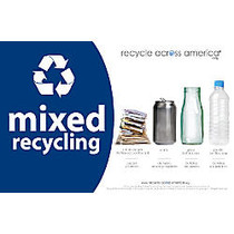 Recycle Across America Mixed Standardized Recycling Labels, 5 1/2 inch; x 8 1/2 inch;, Navy Blue