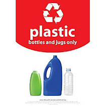 Recycle Across America Plastics Standardized Recycling Label, 10 inch; x 7 inch;, Red