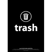 Recycle Across America Trash Standardized Recycling Labels, 10 inch; x 7 inch;, Black