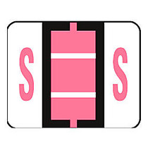 Smead; BCCR Bar-Style Permanent Alphabetical Labels, S, Pink, Roll Of 500