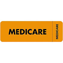 Tabbies Permanent  inch;Medicare Insurance inch; Label Roll, Orange, Roll Of 250