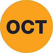Tape Logic Orange -  inch;OCT inch; Months of the Year Labels 2 inch;, Roll of 500