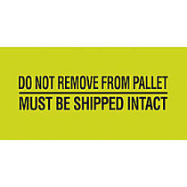 Tape Logic; Preprinted Pallet Protection Labels, 5 inch; x 2 inch;,  inch;Do Not Remove From Pallet / Must Be..., inch; Fluorescent Green, Roll Of 500