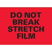 Tape Logic; Preprinted Pallet Protection Labels, 6 inch; x 4 inch;,  inch;Do Not Break Stretch Film, inch; Fluorescent Red, Roll Of 500