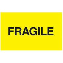 Tape Logic; Preprinted Shipping Labels,  inch;Fragile inch;, 5 inch; x 3 inch;, Bright Yellow, Roll Of 500