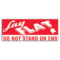 Tape Logic; Preprinted Shipping Labels,  inch;Lay Flat - Do Not Stand On End inch;, 5 inch; x 2 inch;, Red/White, 500 Per Roll
