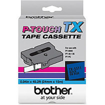 Brother Tape(s) - 1 inch; Width x 50 ft Length - Direct Thermal - Black, Blue - 1 Each