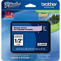Brother TZe label Tape - 0.47 inch; Width x 0.50 inch; Length - Pastel Purple - 1 Each