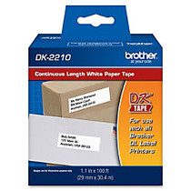 Brother; DK2210 Continuous-Length Paper Tape, 1 1/7 inch; x 100', White