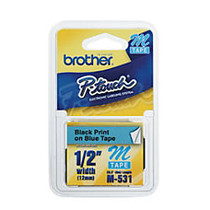 Brother; M-531 Black-On-Blue Tape, 0.5 inch; x 26.2'