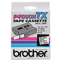 Brother; TX-2411 Black-On-White Tape, 0.75 inch; x 50'