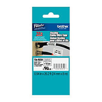 Brother; TZ Flexible Label Tape, TZE-FX251, 0.94 inch; x 26.2', Black Print/White Label