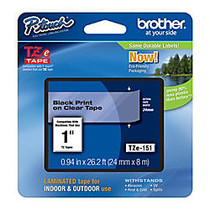 Brother; TZe-151 Black-On-Clear Tape, 1 inch; x 26'