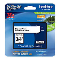 Brother; TZe-241 Label Maker Tape, 3/4 inch; x 26 3/16 inch;, White