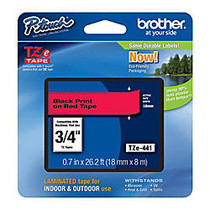 Brother; TZe-441 Black-On-Red Tape, 0.75 inch; x 26.2'
