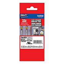 Brother; TZe-S221 Black-On-White Industrial-Strength Tape, 0.38 inch; x 26'