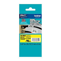 Brother; TZ-FX631 Extra-Strength Flexible Label Maker Tape, 0.5 inch; x 26.2', Black Print/Yellow Label