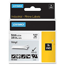 Dymo RhinoPro Industrial Label Tape - Permanent Adhesive -  inch;0.38 inch; Width x 18 ft Length - Rectangle - Thermal Transfer - White - Vinyl - 1 Each