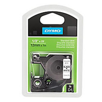 DYMO; Black-On-White Tape, 0.5 inch; x 23'