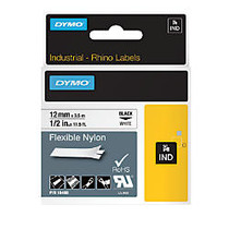 DYMO; Rhino 18488 Black-On-White Tape, 0.5 inch; x 11.5'