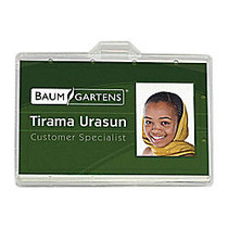 Baumgartens; ID Card Holder, 3.4 inch;H x 2.1 inch;W , Vertical, Translucent, Pack Of 25