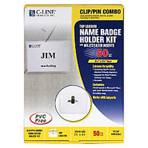 C-Line Sealed Clip/Pin Style Badge Holder Kit, Top Loading, 2 1/4 inch; x 3 1/2 inch;