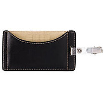 FORAY&trade; Faux Leather Badge Holder, Black