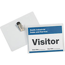 Office Wagon; Brand Clip-On Badge Holders, 4 inch; x 3 inch;, Clear, Case Of 50