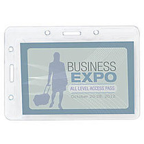 Office Wagon; Brand Plastic Convertible Badge Holders, 3 1/2 inch; x 2 1/2 inch;, Clear, Pack Of 6