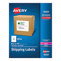 Avery; Bulk Shipping Labels, 8 1/2 inch; x 11 inch;, FSC Certified, White, Pack Of 250