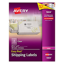 Avery; Easy Peel; Clear Laser Mailing Labels, 3 1/3 inch; x 4 inch;, Box Of 300