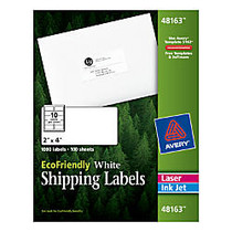 Avery; EcoFriendly White Inkjet/Laser Shipping Labels, 2 inch; x 4 inch;, 100% Recycled , Box Of 1,000