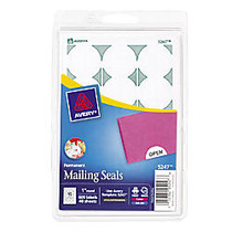 Avery; Mailing Seals, 1 inch; Round, 15 Labels/40 Sheets, White, Pack Of 600
