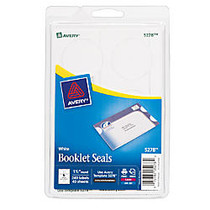 Avery; Print-Or-Write Permanent Booklet Seals, 1 1/2 inch; Diameter, White, Pack Of 240