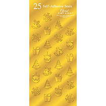 Great Papers! Holiday Foil Seals, 1 inch;, Gold Foil, Golden Icons, Pack Of 50