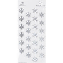 Great Papers! Holiday Foil Seals, 1 inch;, Silver, Silver Flakes, Pack Of 50