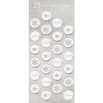 Great Papers! Holiday Foil Seals, 1 inch;, Silver/White Foil, Icy Flakes, Pack Of 50