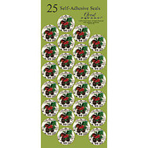 Great Papers! Holiday Seals, 1 inch;, Brown/Green/Red, Pinecone Garland, Pack Of 50