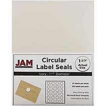 JAM Paper; Circle Label Sticker Seals, 1 11/16 inch;, Ivory, Pack Of 120