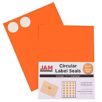 JAM Paper; Circle Label Sticker Seals, 1 11/16 inch;, Orange, Pack Of 120