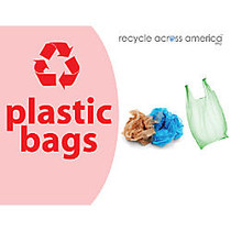 Recycle Across America Plastic Bags Standardized Recycling Labels, 8 1/2 inch; x 11 inch;, Pink