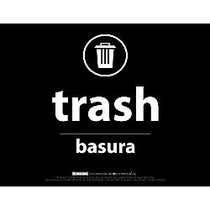 Recycle Across America Trash Standardized Recycling Labels, 8 1/2 inch; x 11 inch;, Black