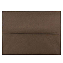 JAM Paper; Booklet Invitation Envelopes, A2, 4 3/8 inch; x 5 3/4 inch;, 100% Recycled, Chocolate Brown, Pack Of 25