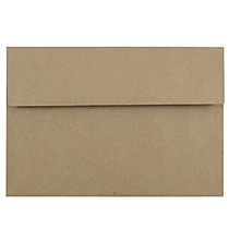 JAM Paper; Booklet Invitation Envelopes, A8, 5 1/2 inch; x 8 1/8 inch;, 100% Recycled, Brown, Pack Of 25