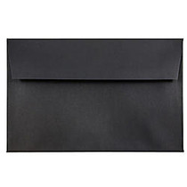 JAM Paper; Booklet Invitation Envelopes, A8, 5 1/2 inch; x 8 1/8 inch;, 30% Recycled, Black, Pack Of 25