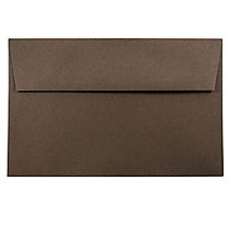 JAM Paper; Booklet Invitation Envelopes, A9, 5 3/4 inch; x 8 3/4 inch;, 100% Recycled, Chocolate Brown, Pack Of 25